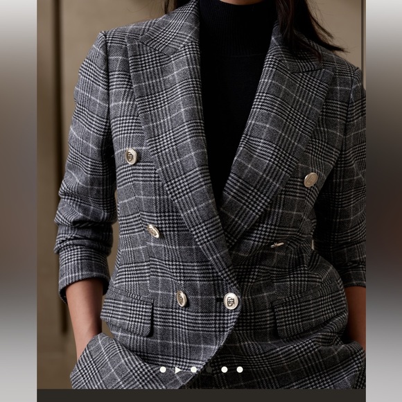 BANANA REPUBLIC ‼️ BROOKE PLAID CAPTAIN'S BLAZER - Picture 4 of 11